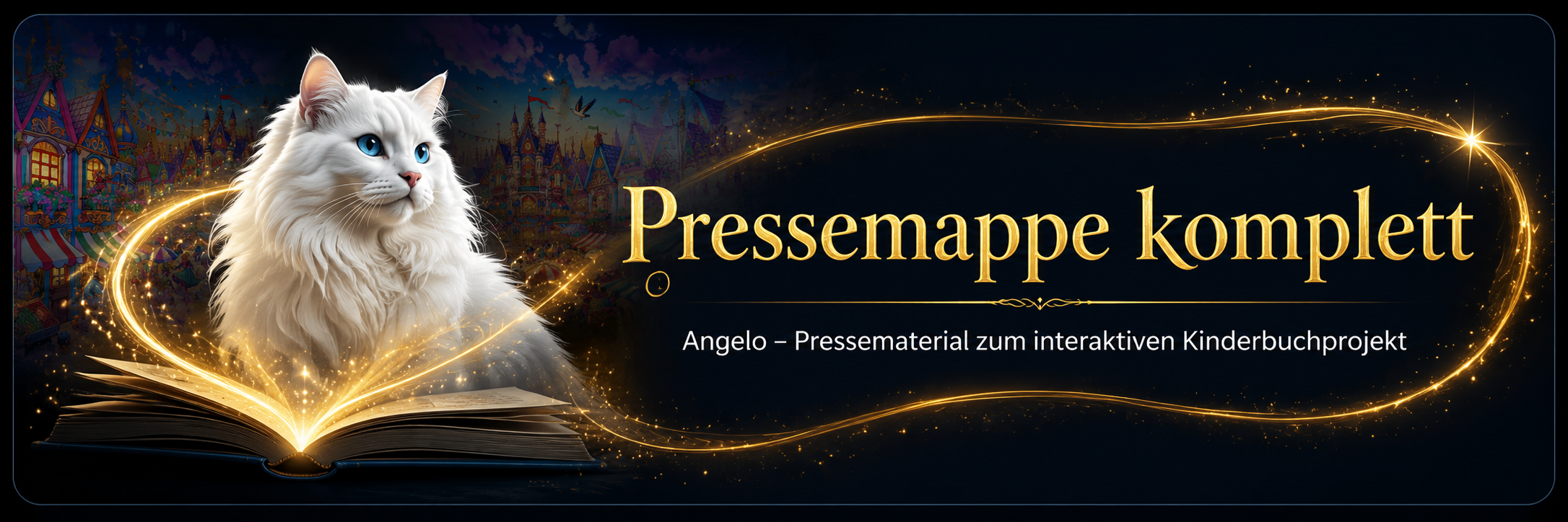 Pressemappe komplett - Angelo Pressematerial zum interaktiven Kinderbuchprojekt